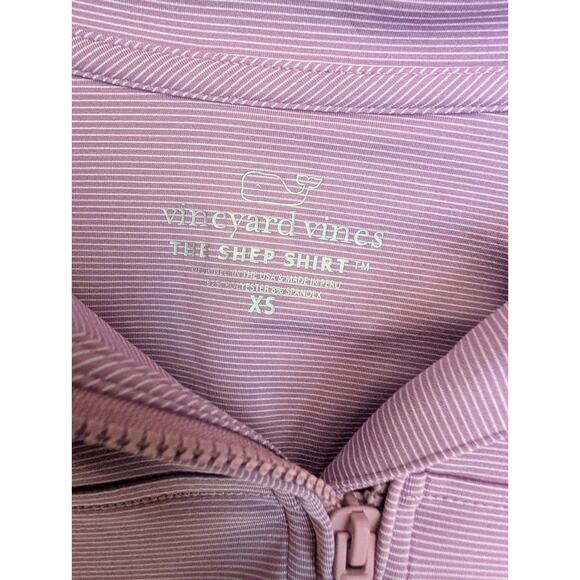 Vineyard Vines Sankaty Shep Shirt Womens XS Pink Striped Long Sleeve 1/4 Zip NWT - Picture 4 of 5